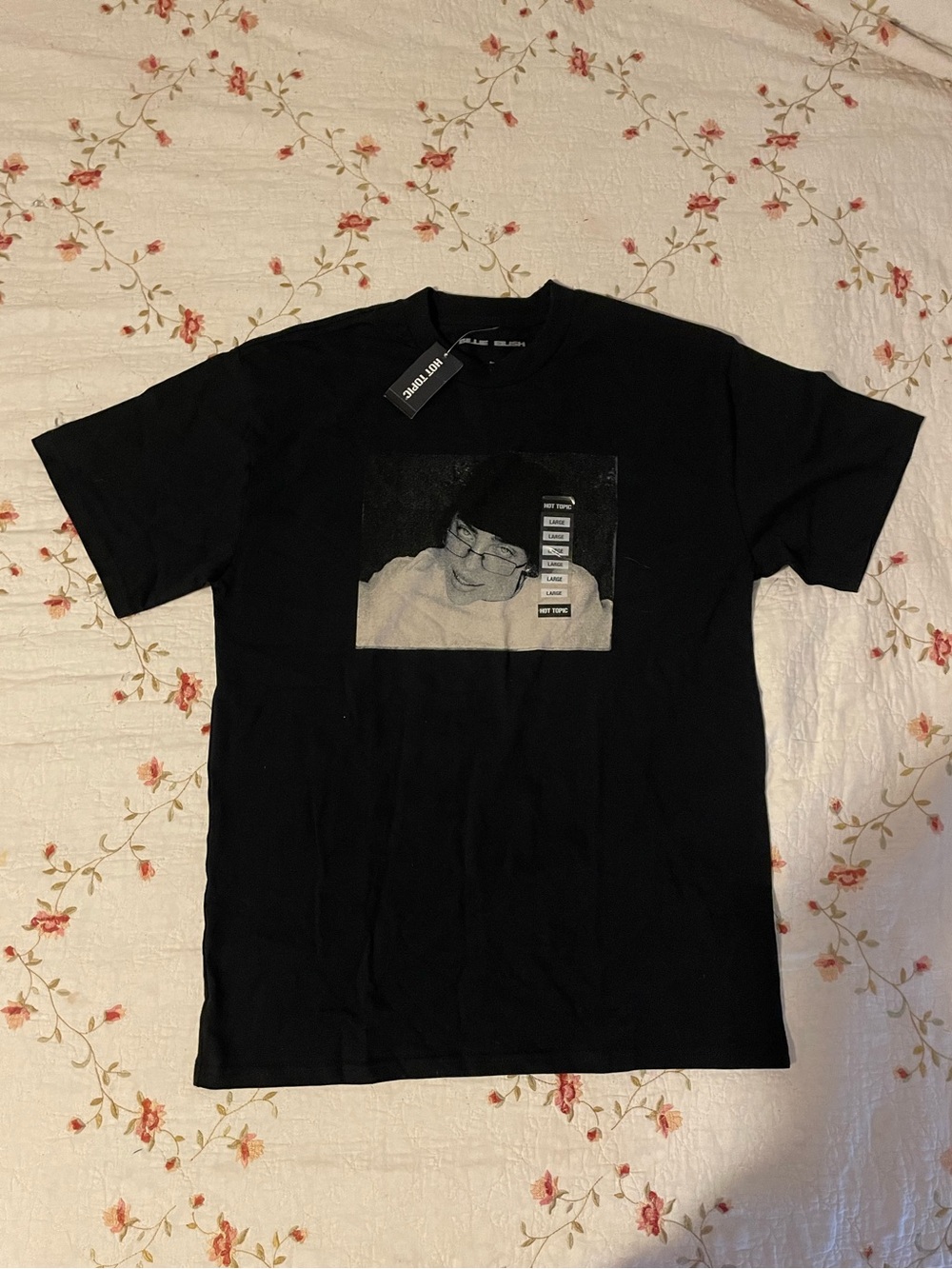 NWT Billie Eilish Black & White Portrait Graphic Tshirt - Mens Large - Hot Topic
